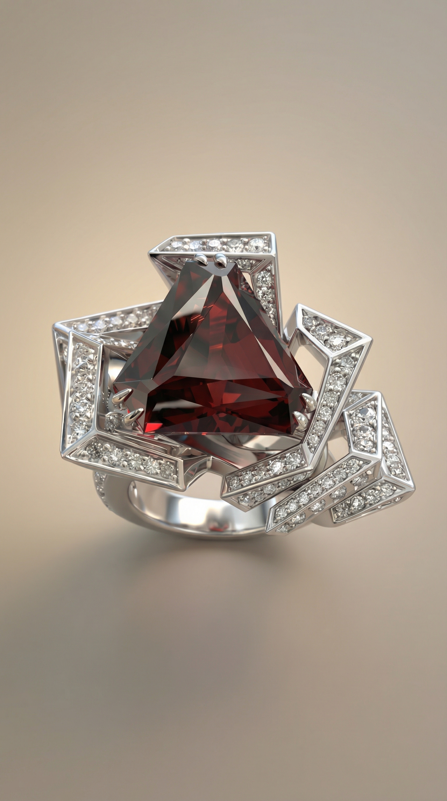 коктейльное Кольцо с кунцитом