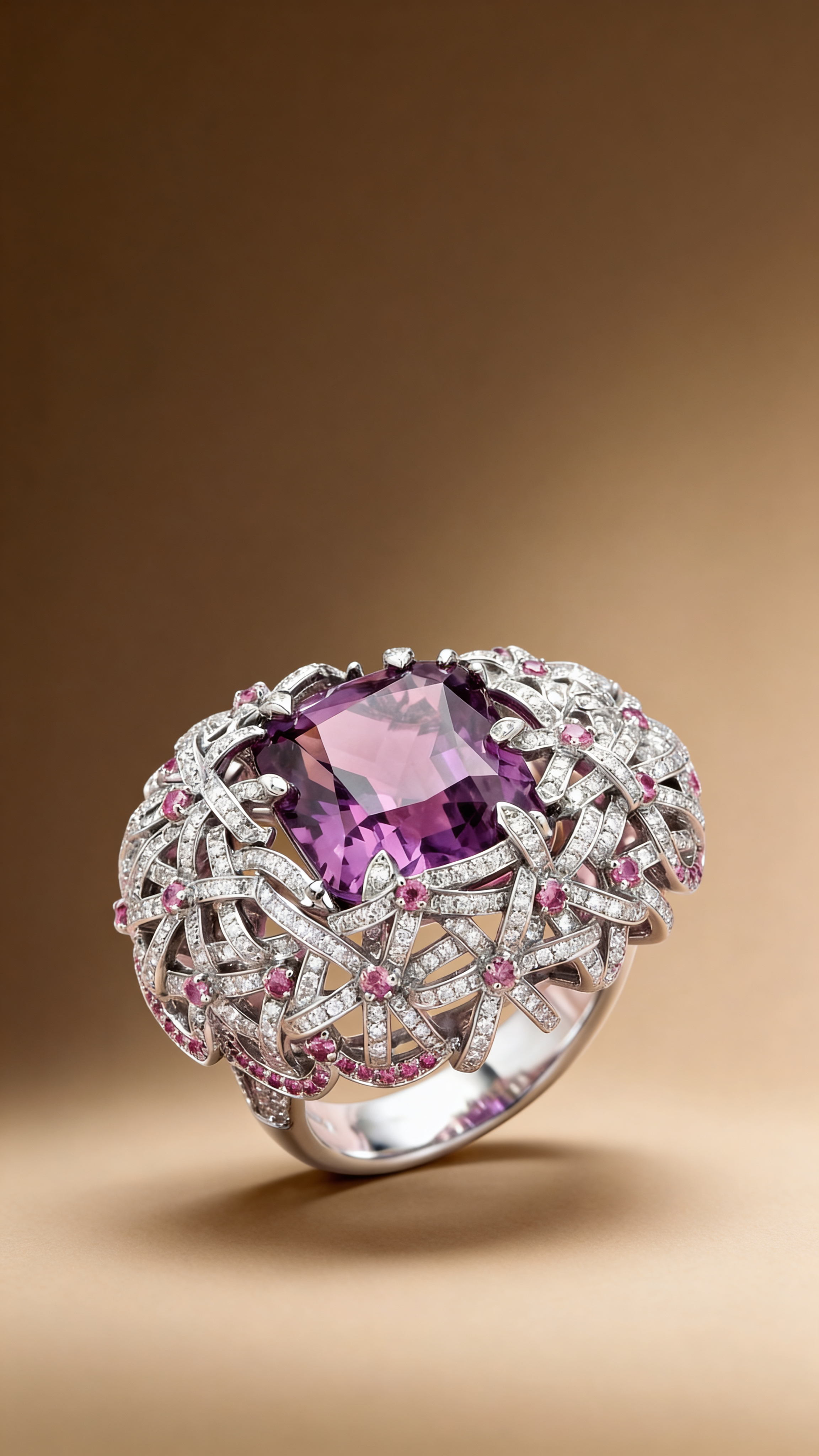 коктейльное Кольцо с кунцитом